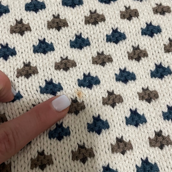 VTG Eddie Bauer Men's XL Cotton Fair Isle Heavy Knit Crewneck Sweater USA Made - Picture 4 of 7